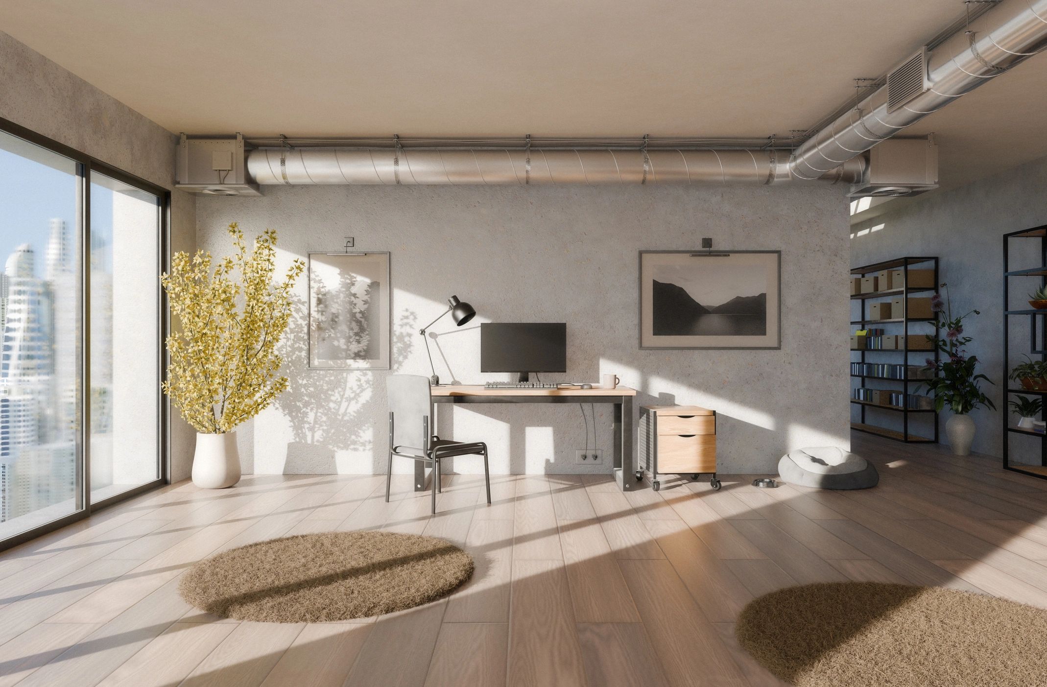 Warm and inviting home studio space